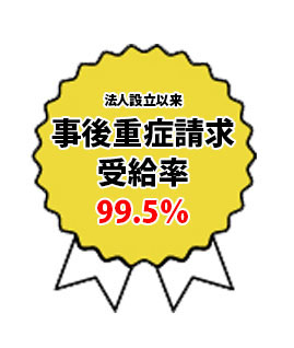 事後重症請求受給率99.5%